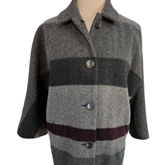 Worth Grey Striped Wool Coat - Picture 4 of 8